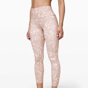 Lululemon Athletica Wunder Under High-Rise Tight 25" Shadow Leaf Light Ivory Mus